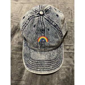 Original AMERICAN EAGLE OUTFITTERS Denim Cap Embroidered Rainbow Adj Back Strap.